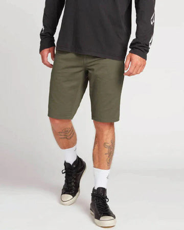 Volcom Solver Lite 5 Pocket Mens Short 19 - Army Green Combo